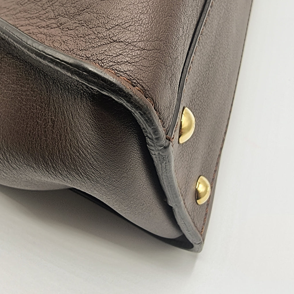 Peekaboo Regular Brown Leather