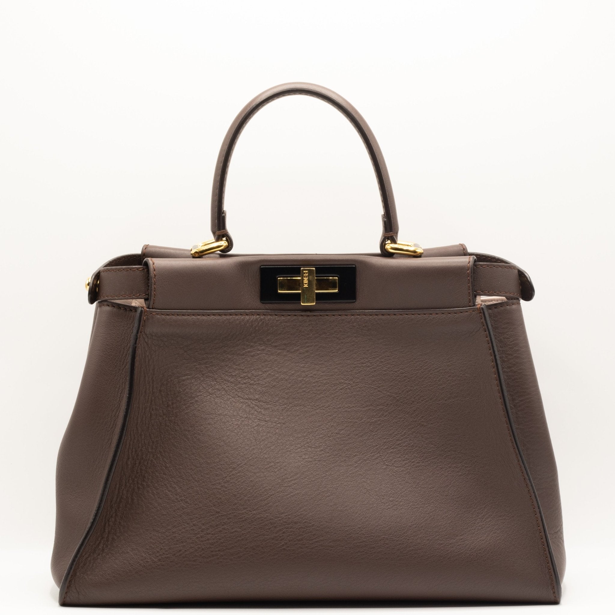 Peekaboo Regular Brown Leather