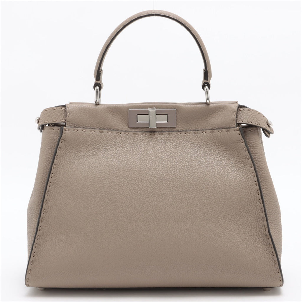 Peekaboo Regular Selleria Leather 2-way Beige