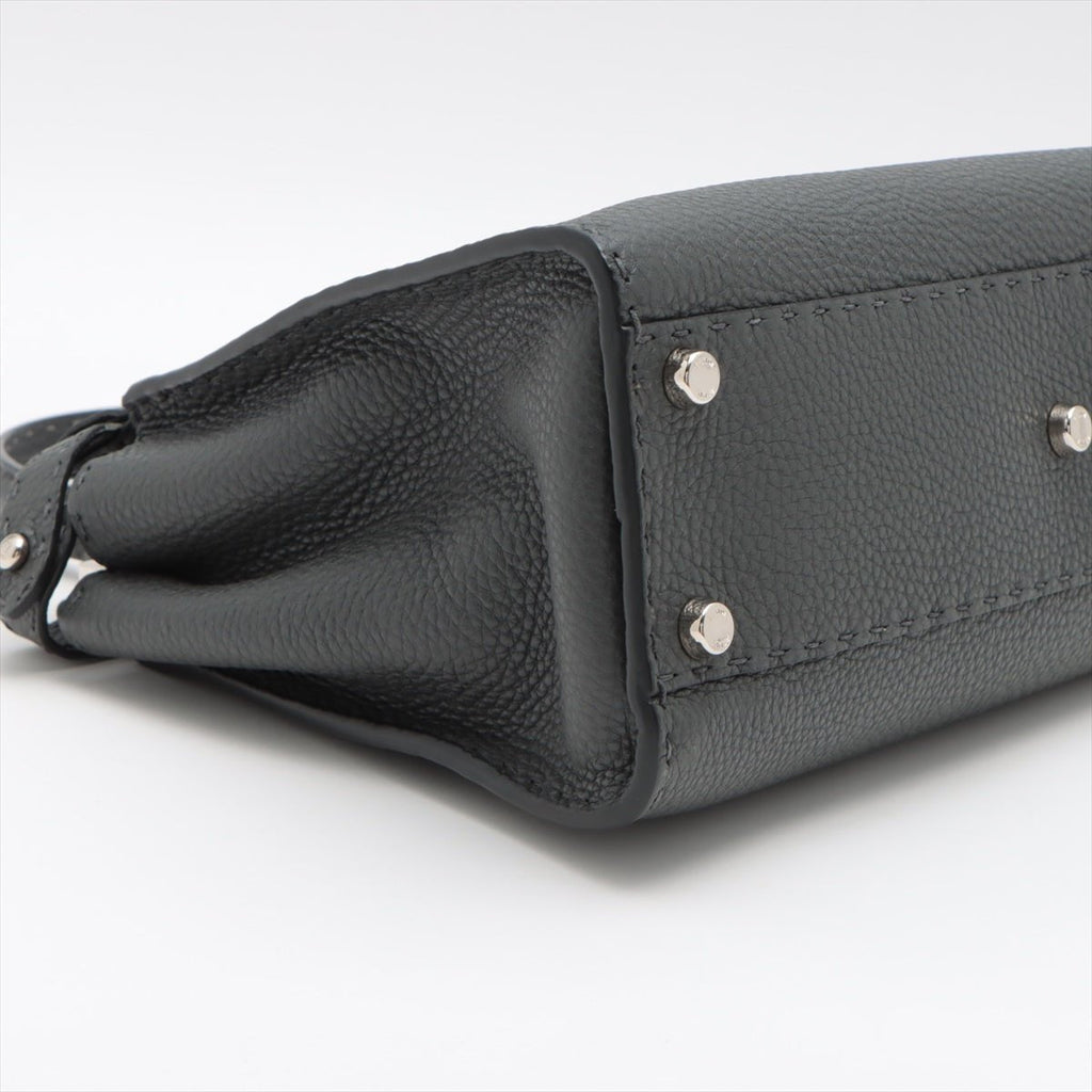 Peekaboo Regular Selleria Leather 2-way Grey