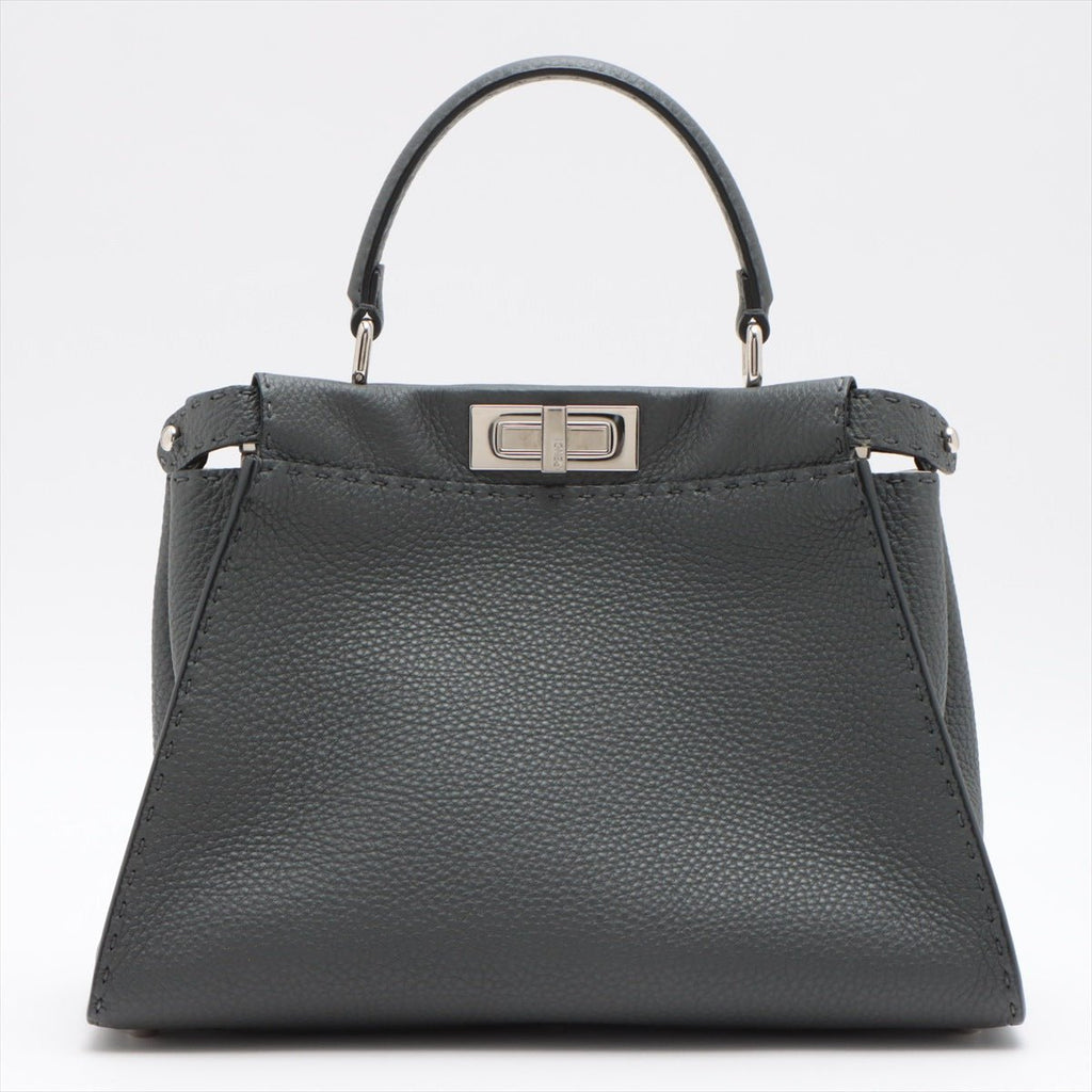 Peekaboo Regular Selleria Leather 2-way Grey