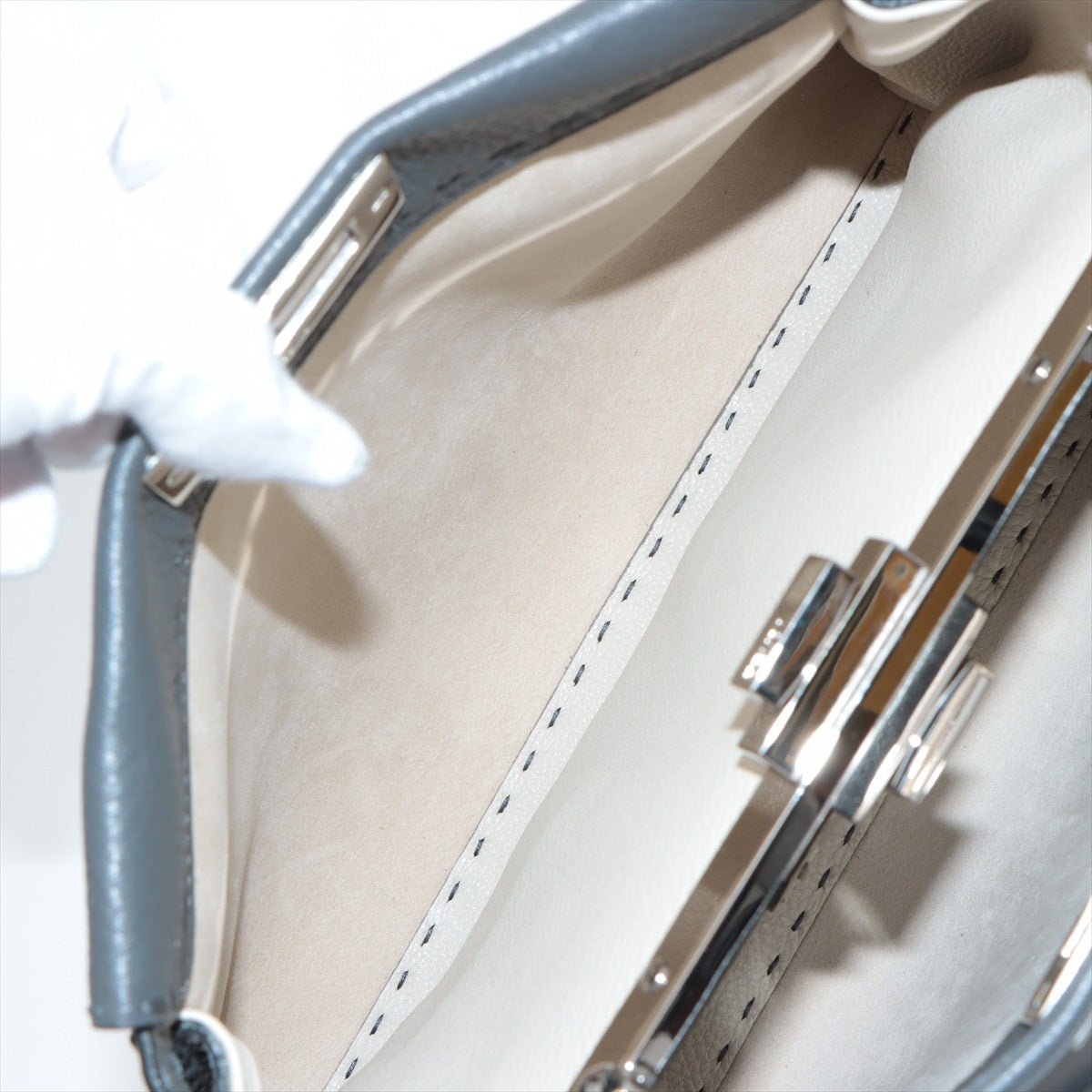 Peekaboo Regular Selleria Leather 2-way Grey