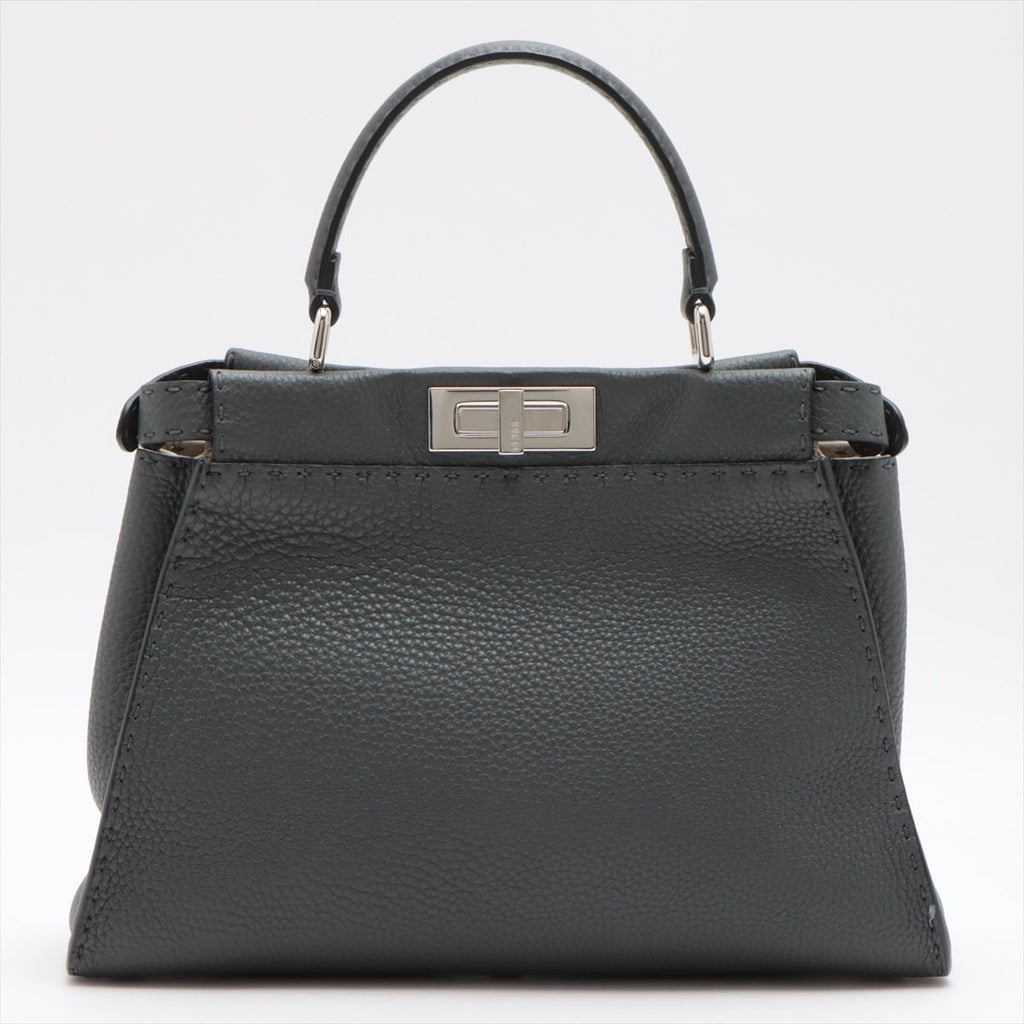 Peekaboo Regular Selleria Leather 2-way Grey