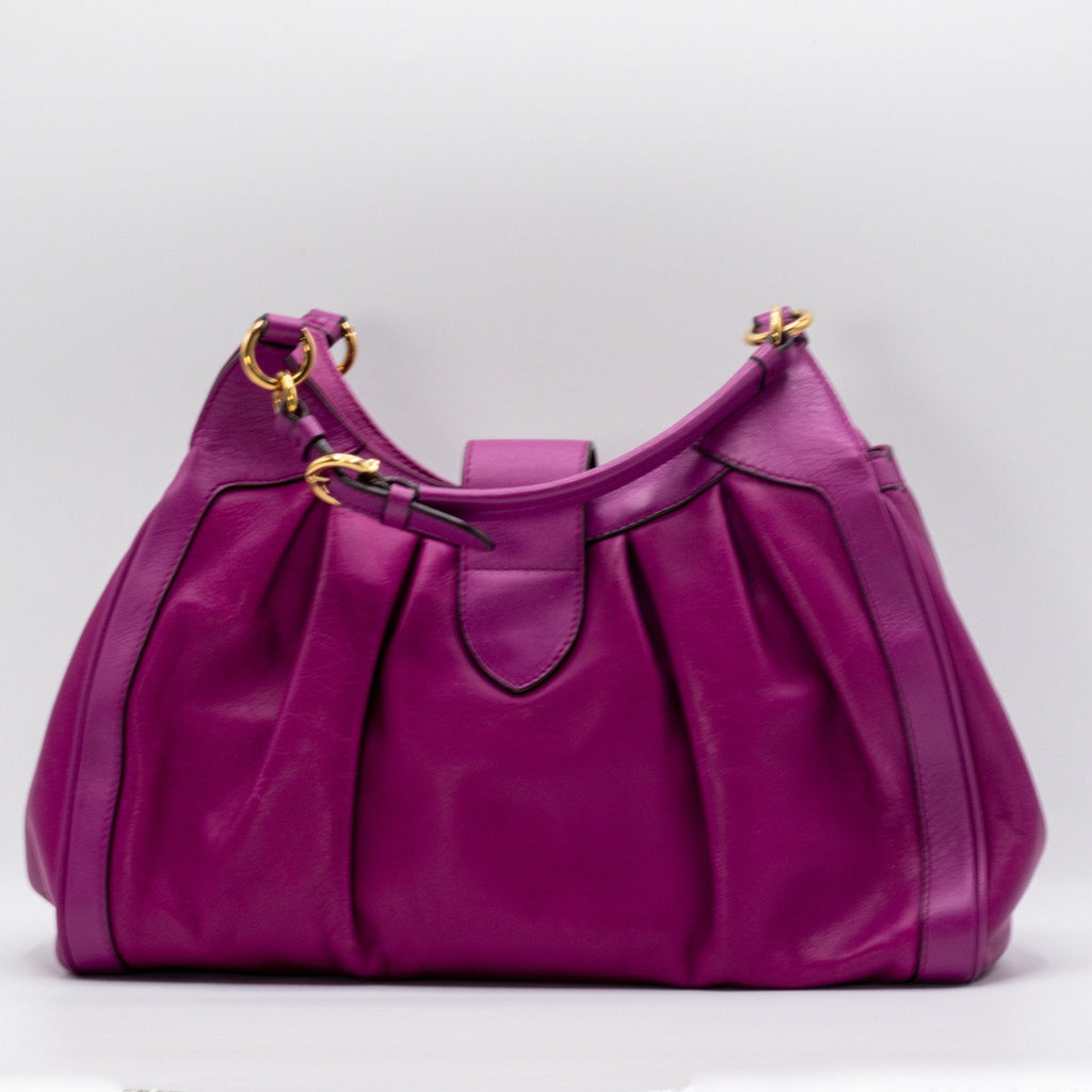 Gancini Violet Leather Handbag