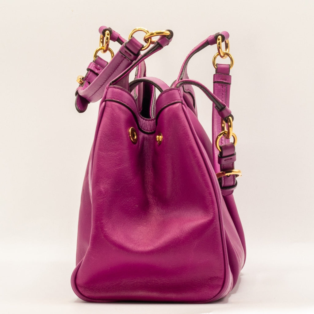 Gancini Violet Leather Handbag
