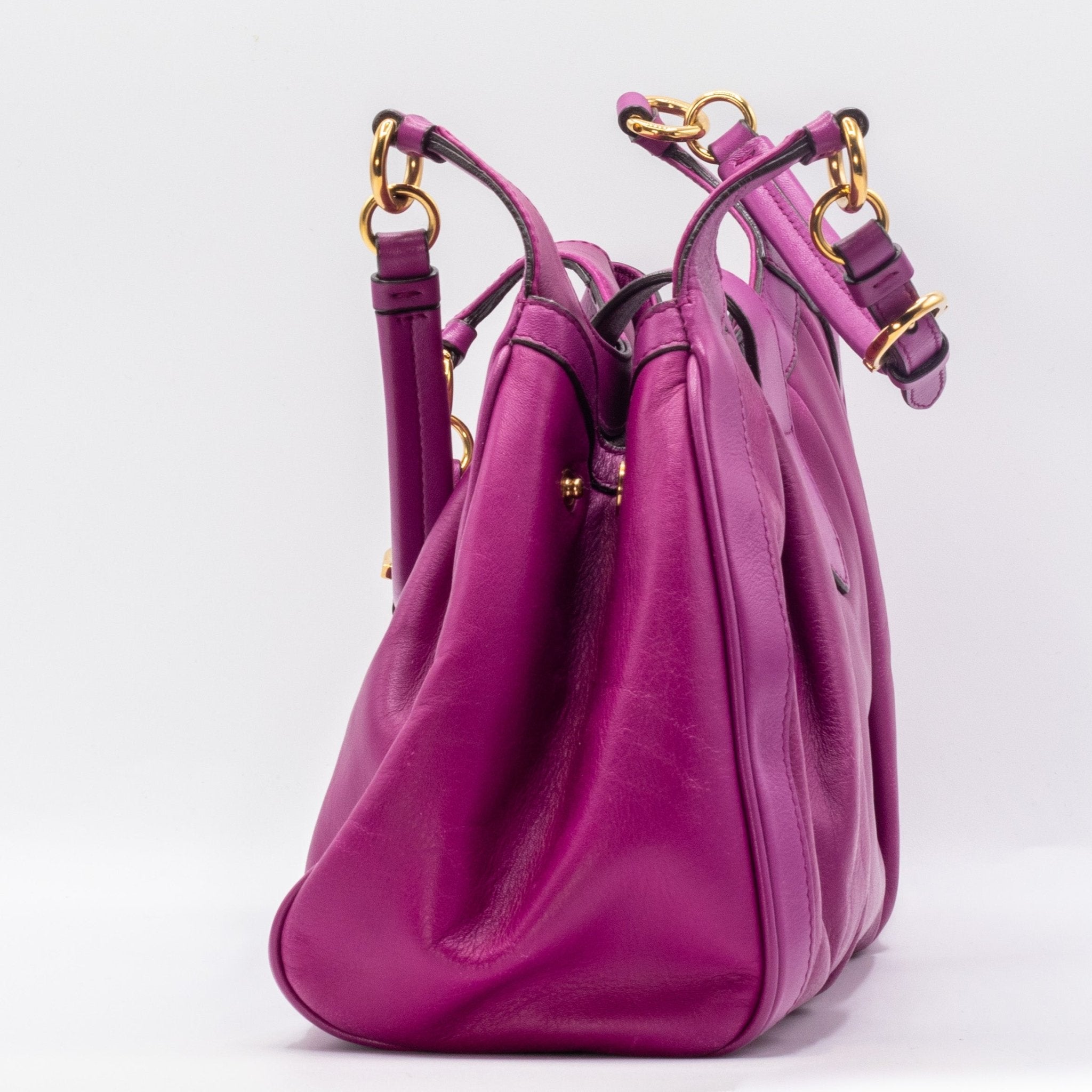 Gancini Violet Leather Handbag