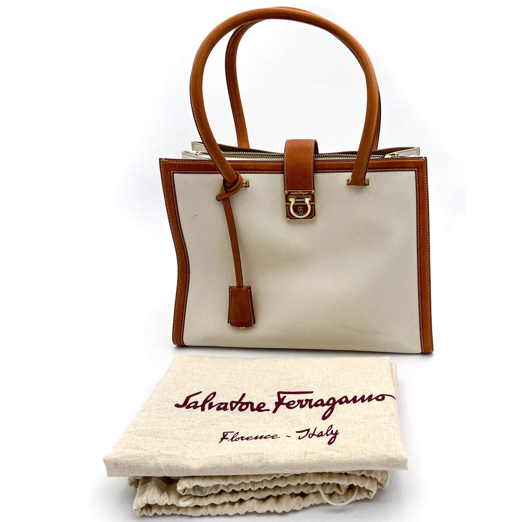 White Leather Tote