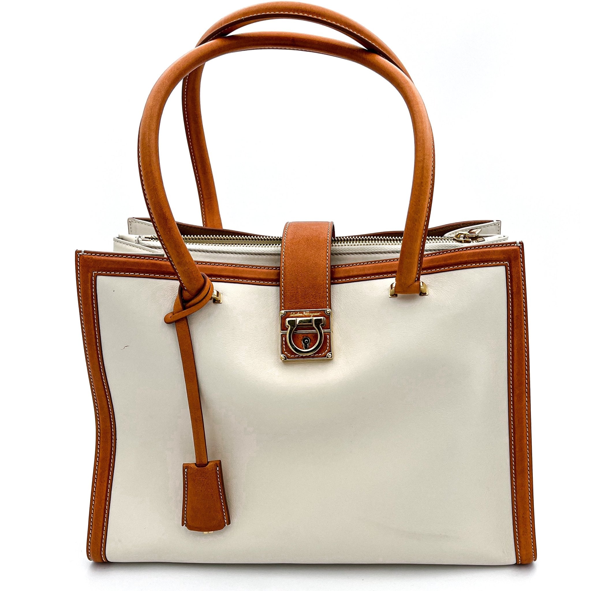 White Leather Tote