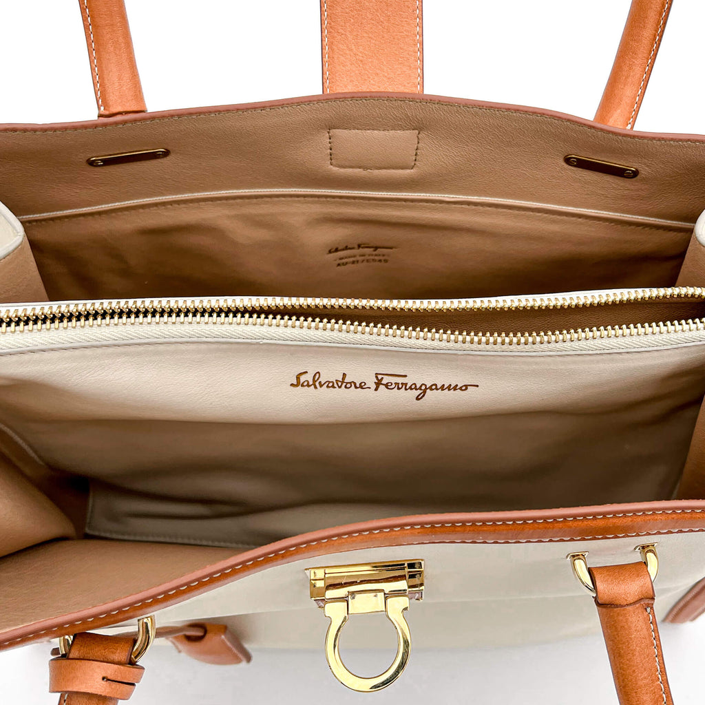 White Leather Tote
