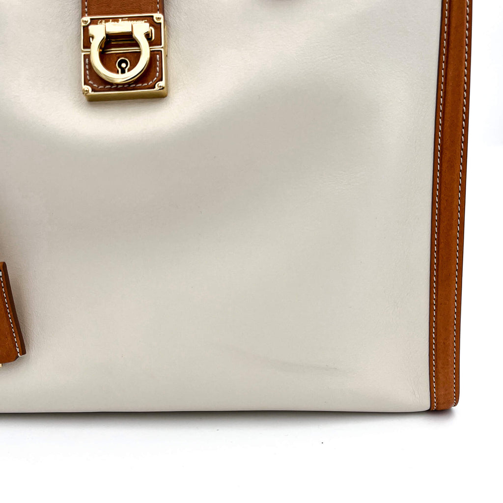 White Leather Tote