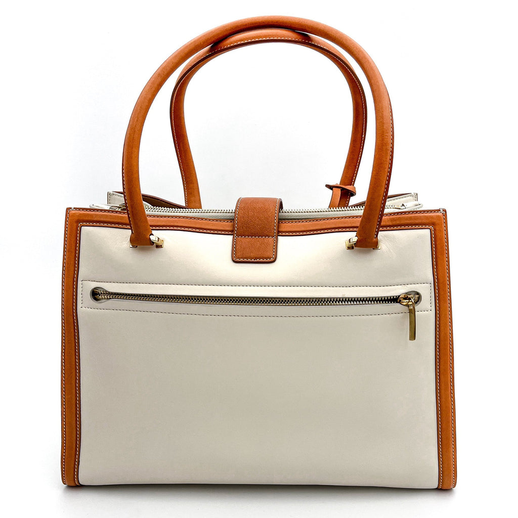 White Leather Tote