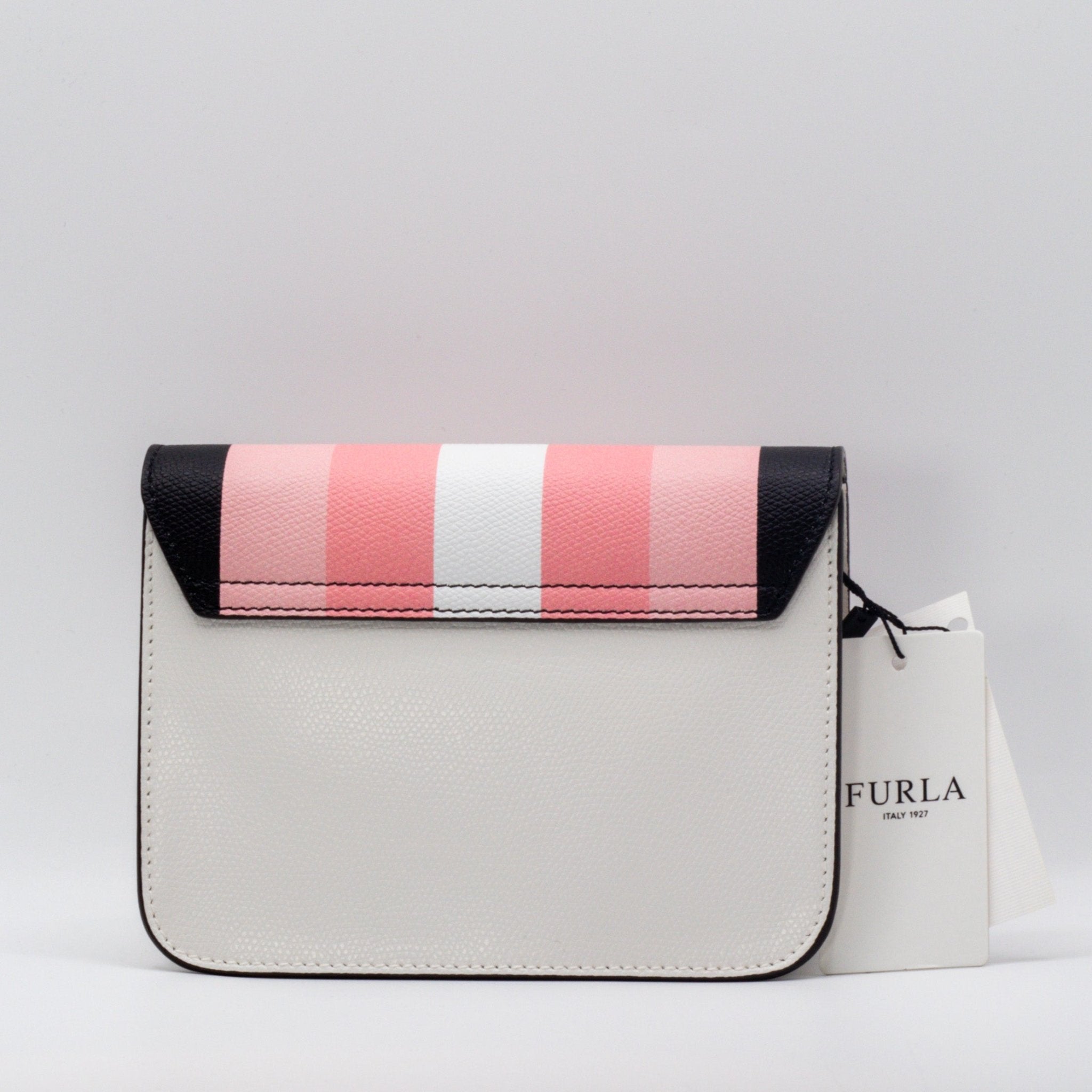 Metropolis Mini Crossbody Black and Pink Leather