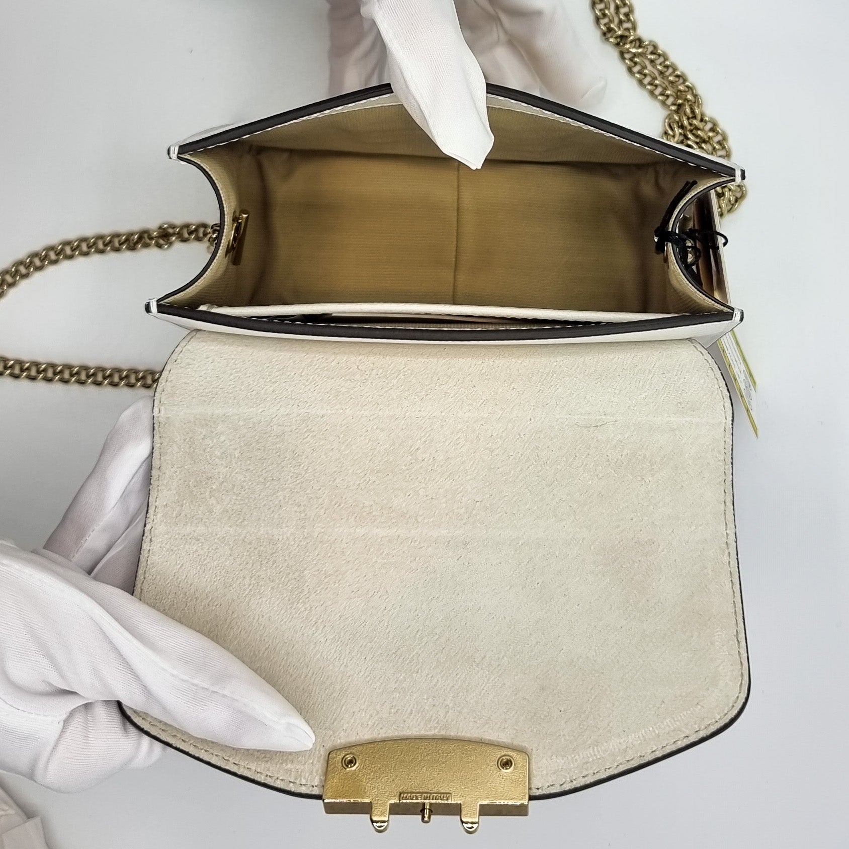 Metropolis Mini Crossbody Black and Pink Leather
