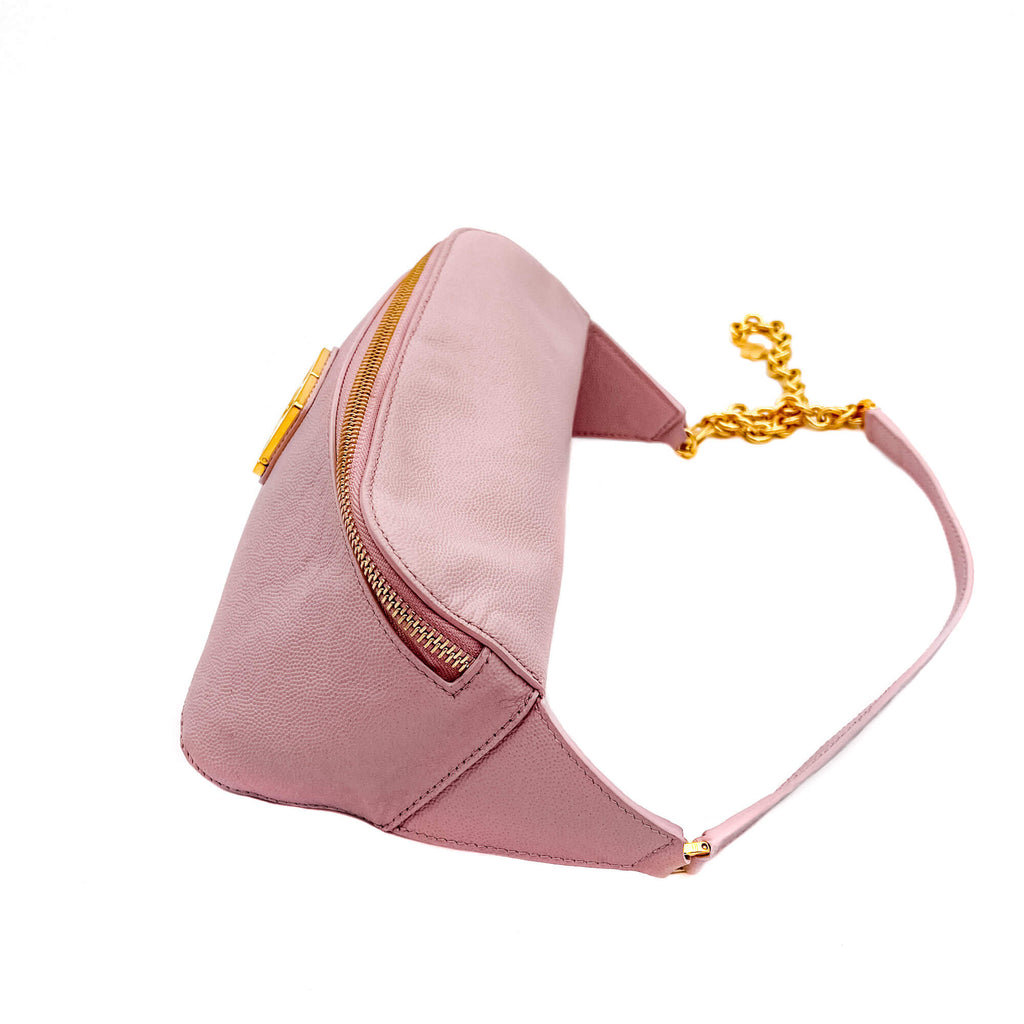 Pink Leather Belt Bag