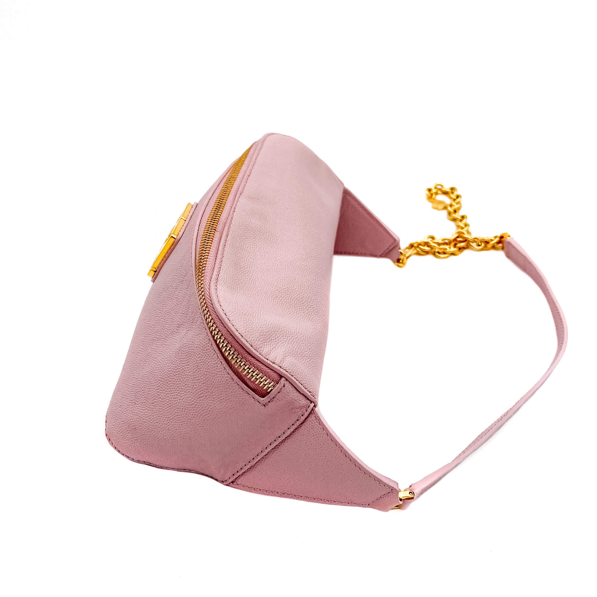 Pink Leather Belt Bag
