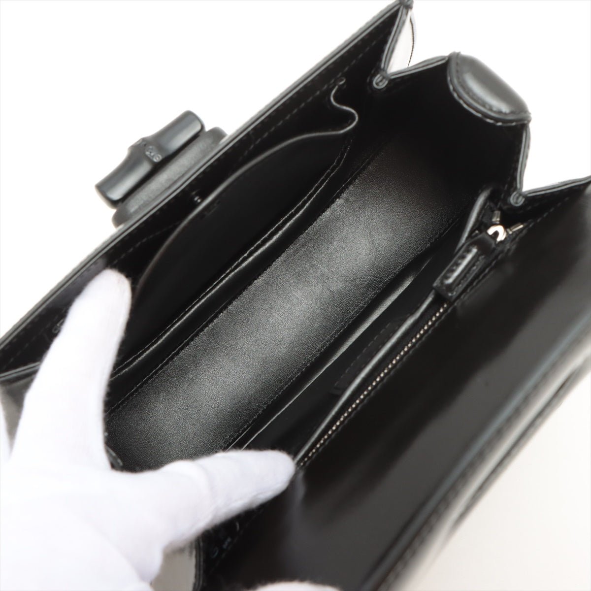 Bamboo 1947 Black Leather 2-way Handbag