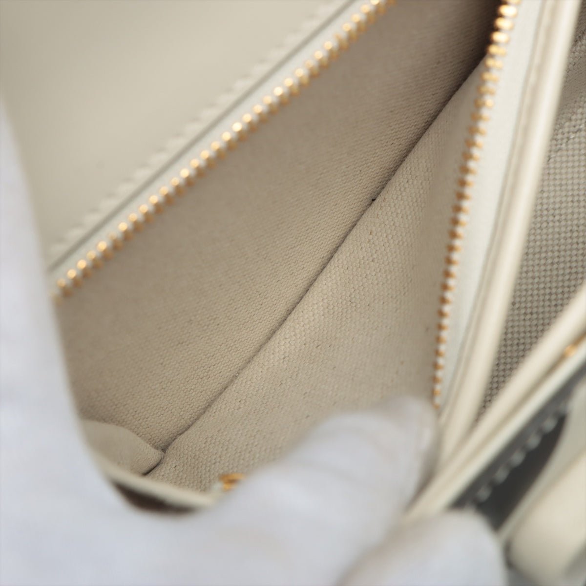 Bamboo 1947 Small Leather White & Black 2-Way Top-handle