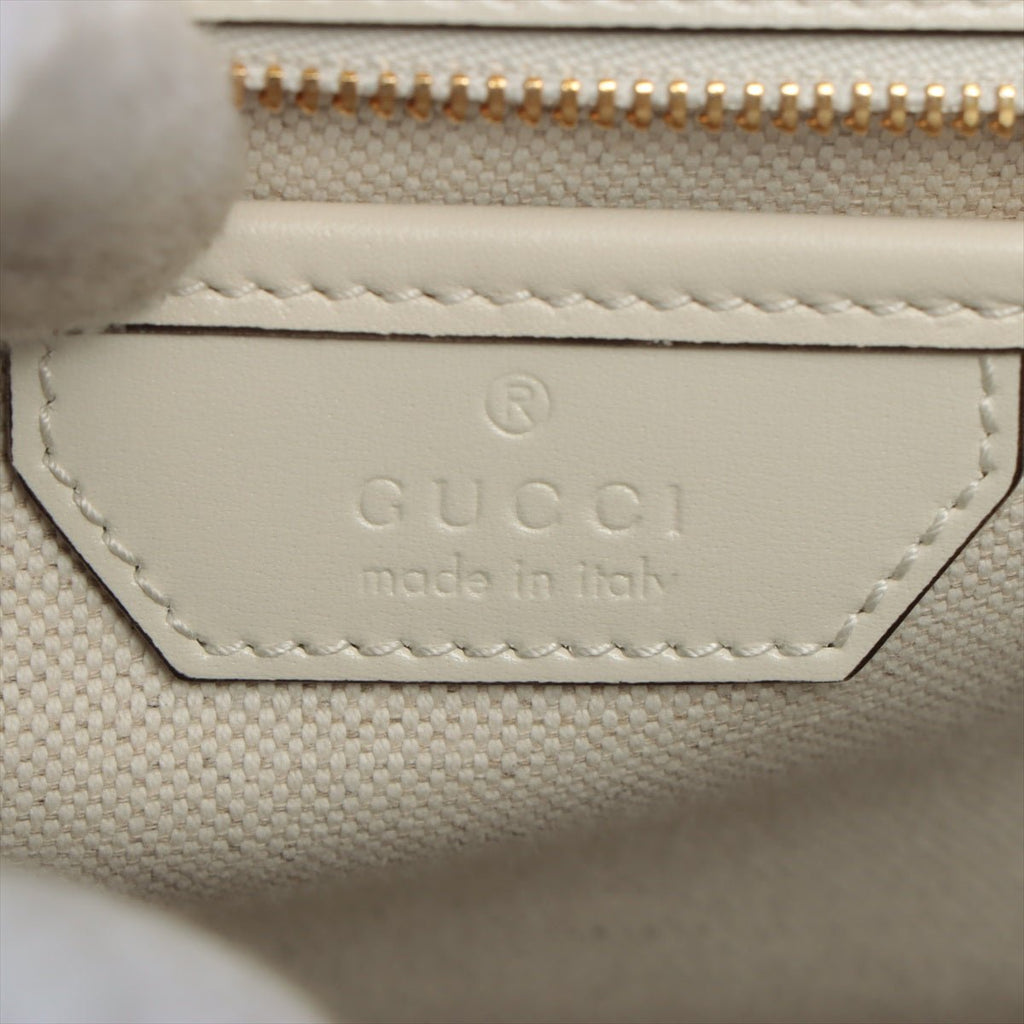 Bamboo 1947 Small Leather White & Black 2-Way Top-handle