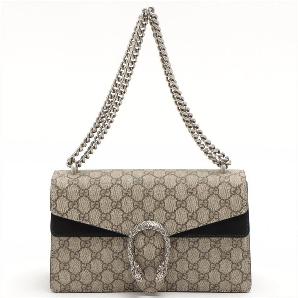 Dionysus GG Small Chain Shoulder Bag Beige and Black