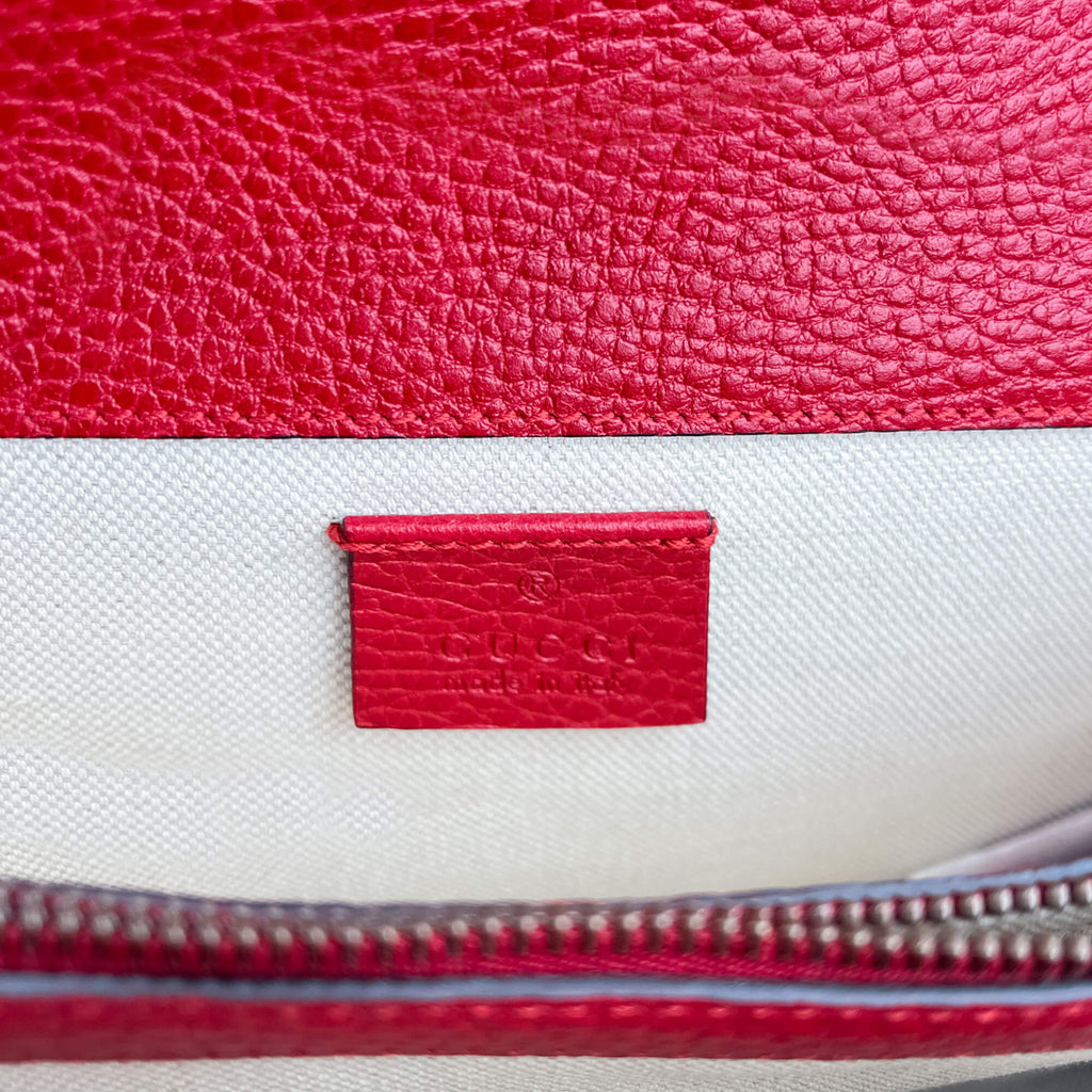 Dionysus GG Small Leather Chain Shoulder Bag Red