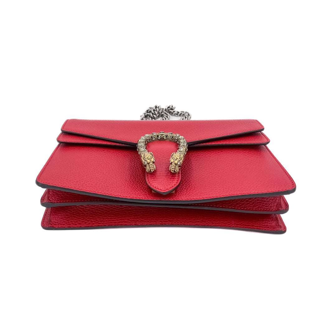 Dionysus GG Small Leather Chain Shoulder Bag Red