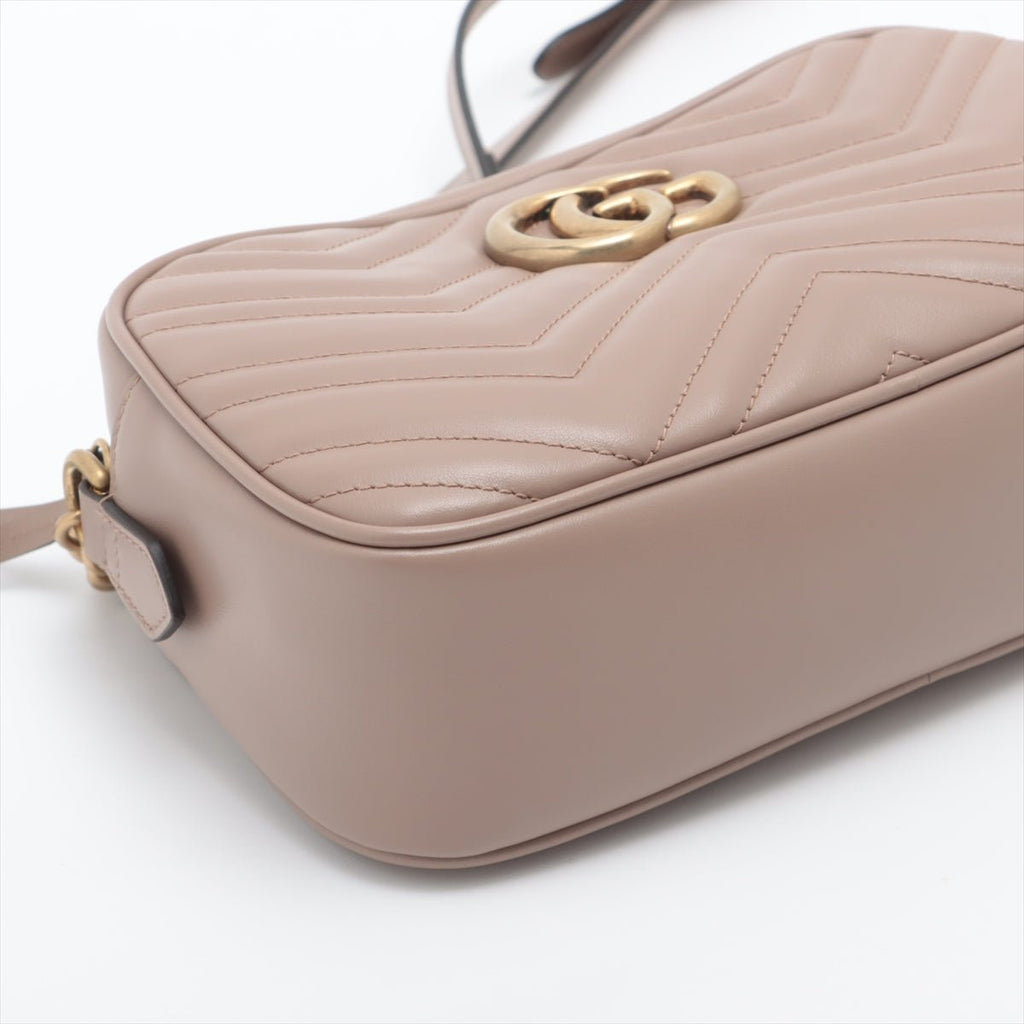 GG Beige Marmont Crossbody Bag MatelassÃƒÆ’Ã‚Â© Leather