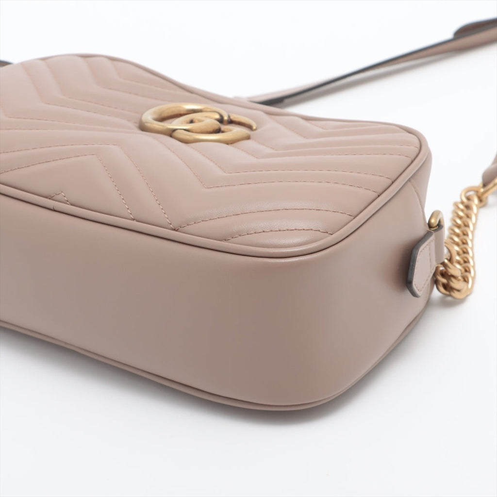 GG Beige Marmont Crossbody Bag MatelassÃƒÆ’Ã‚Â© Leather