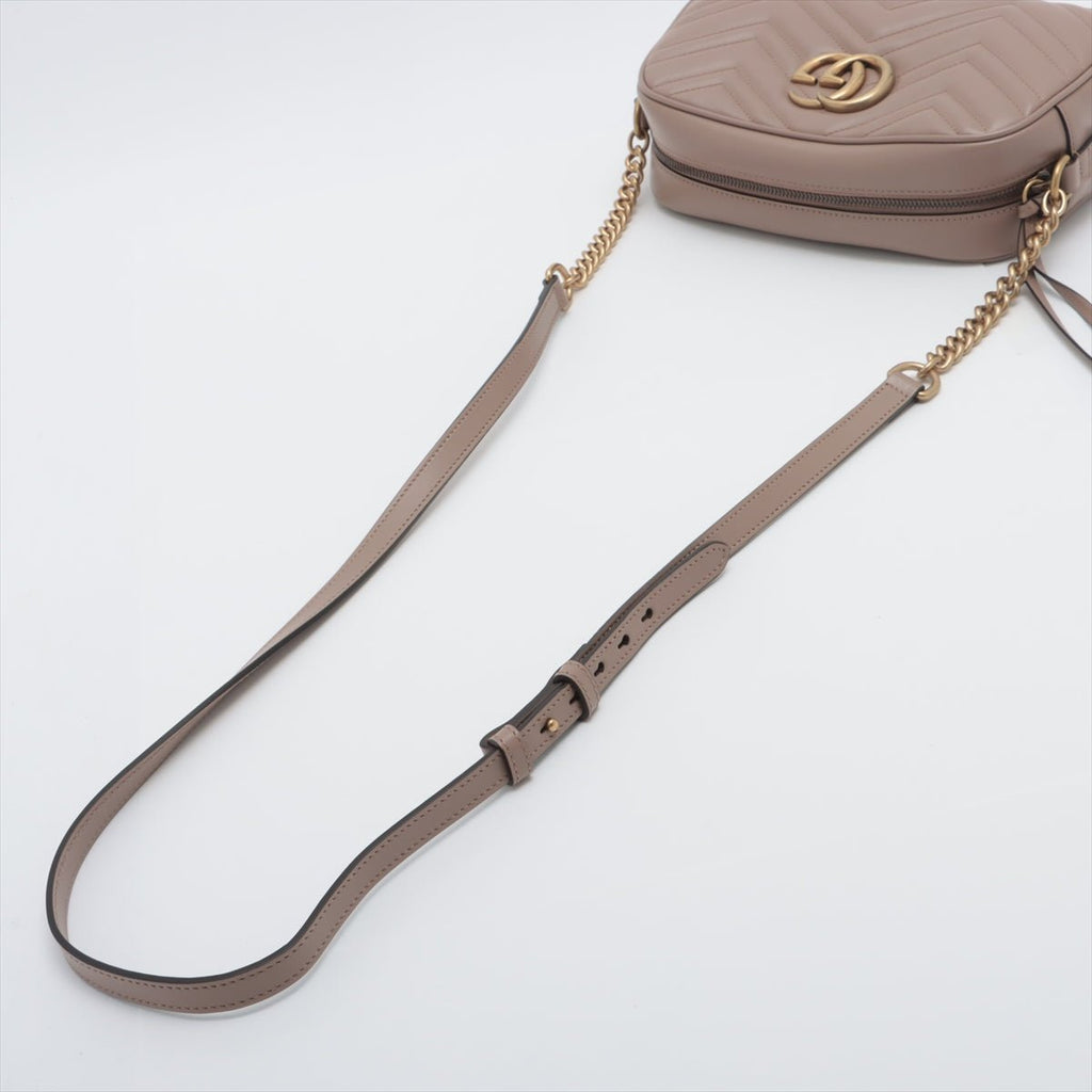 GG Beige Marmont Crossbody Bag MatelassÃƒÆ’Ã‚Â© Leather