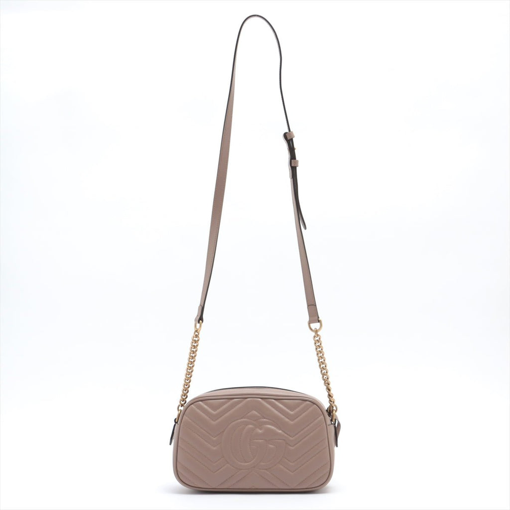 GG Beige Marmont Crossbody Bag MatelassÃƒÆ’Ã‚Â© Leather