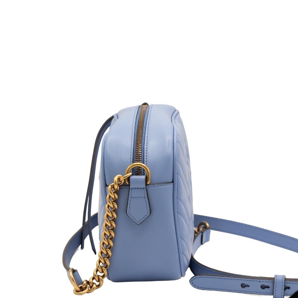 GG Blue Marmont Crossbody Bag MatelassÃƒÆ’Ã‚Â© Leather