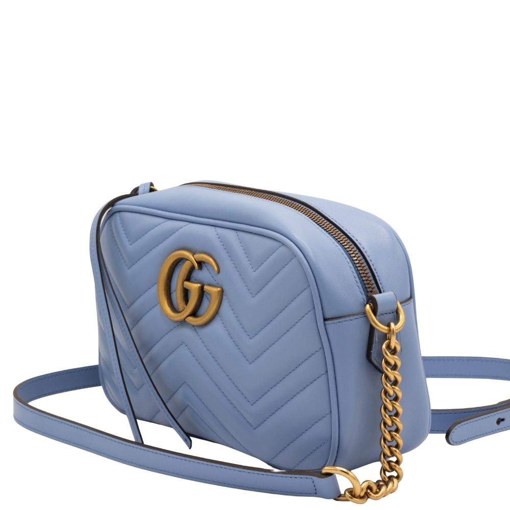GG Blue Marmont Crossbody Bag MatelassÃƒÆ’Ã‚Â© Leather