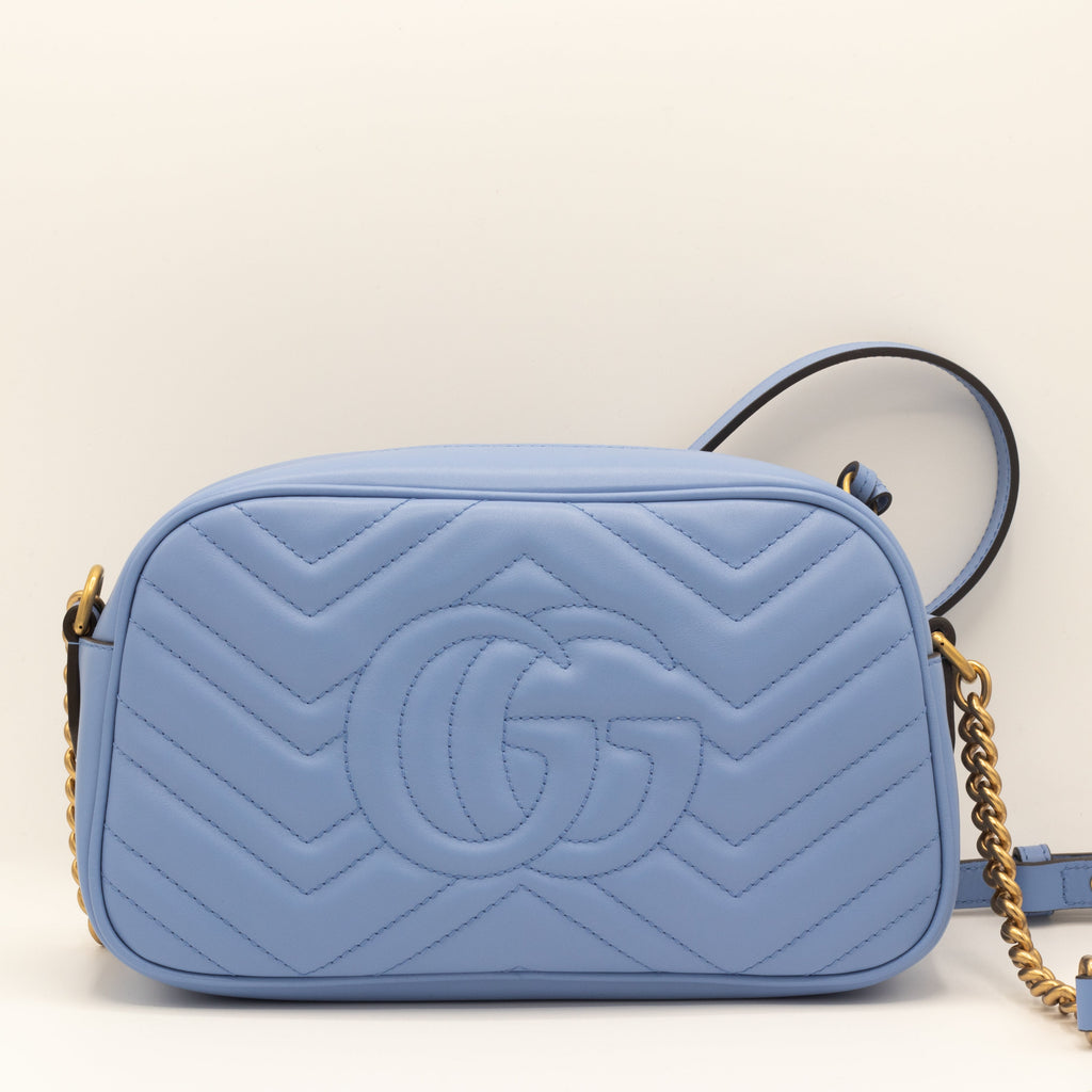 GG Blue Marmont Crossbody Bag MatelassÃƒÆ’Ã‚Â© Leather