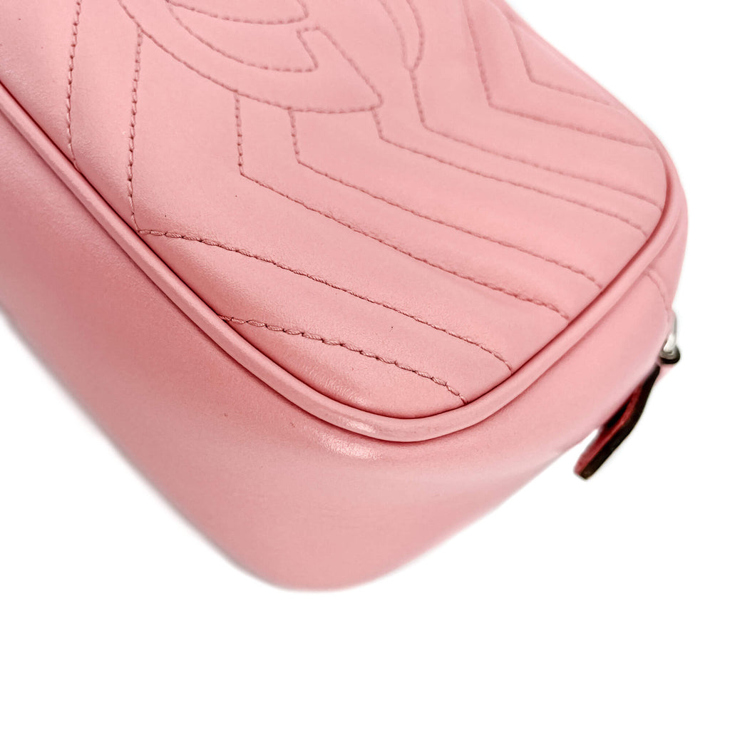 GG Light Pink Marmont Crossbody Bag MatelassÃƒÆ’Ã‚Â© Leather