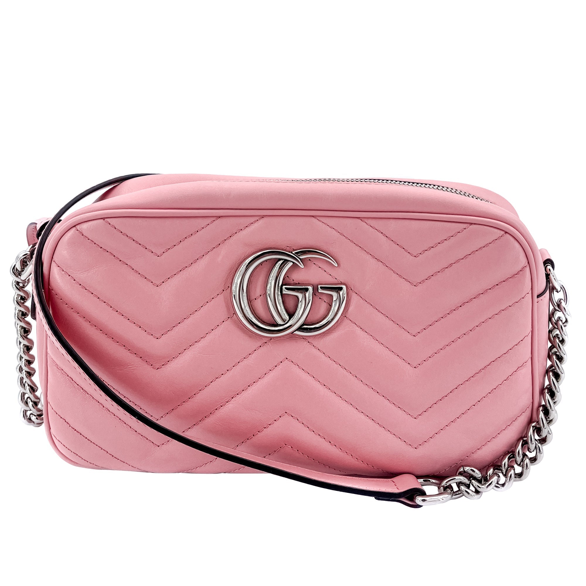 GG Light Pink Marmont Crossbody Bag MatelassÃƒÆ’Ã‚Â© Leather