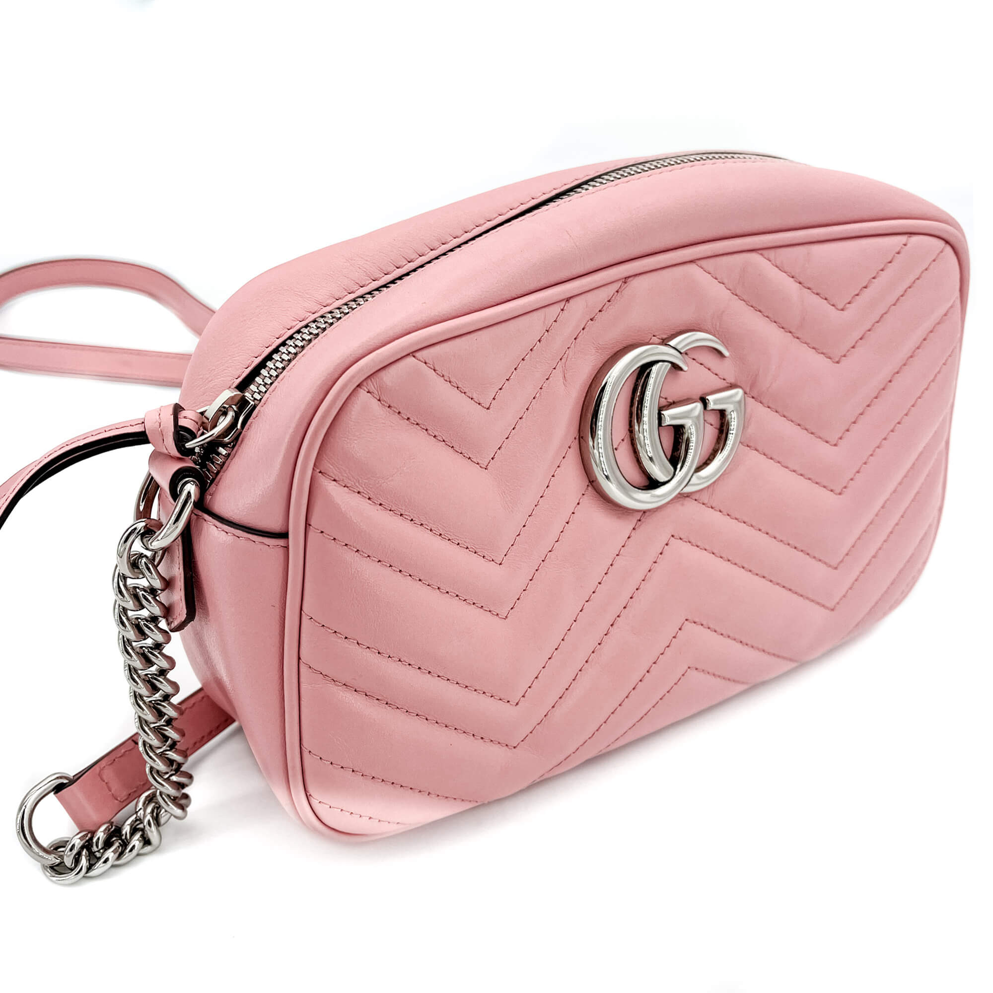 GG Light Pink Marmont Crossbody Bag MatelassÃƒÆ’Ã‚Â© Leather