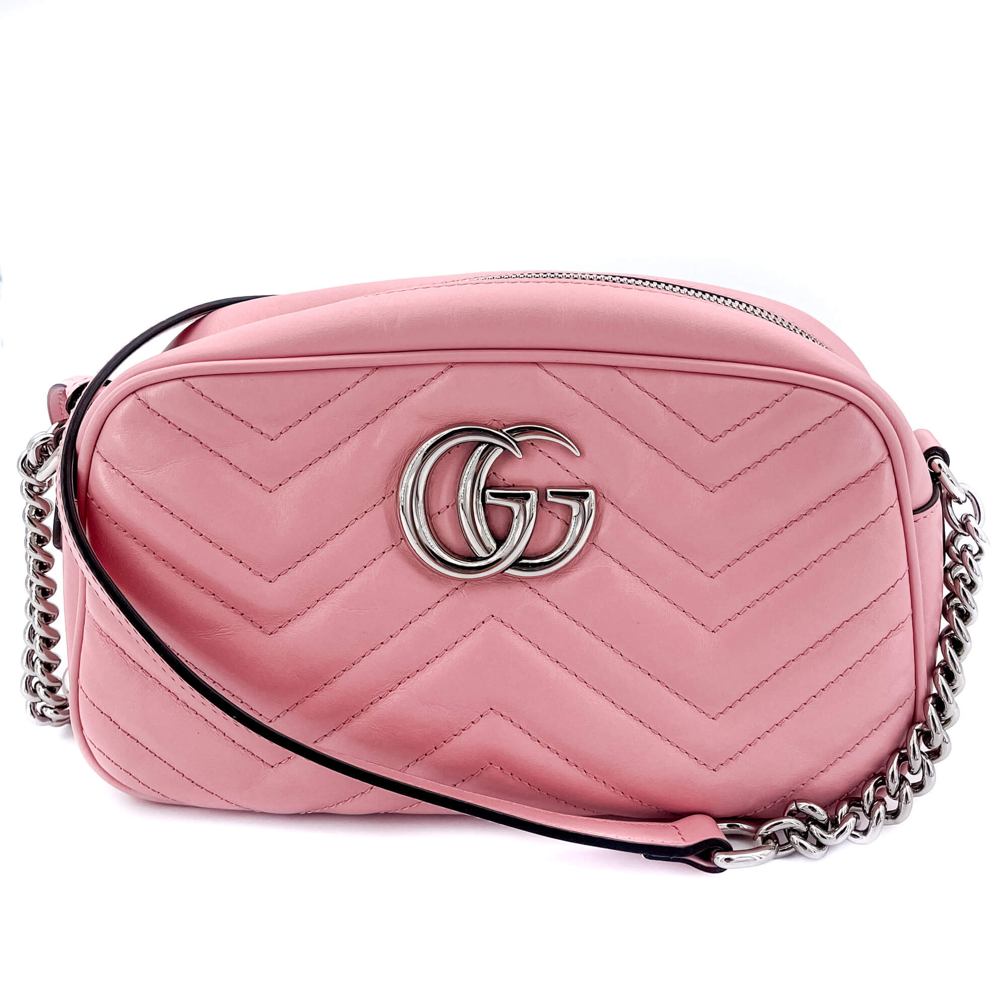 GG Light Pink Marmont Crossbody Bag MatelassÃƒÆ’Ã‚Â© Leather