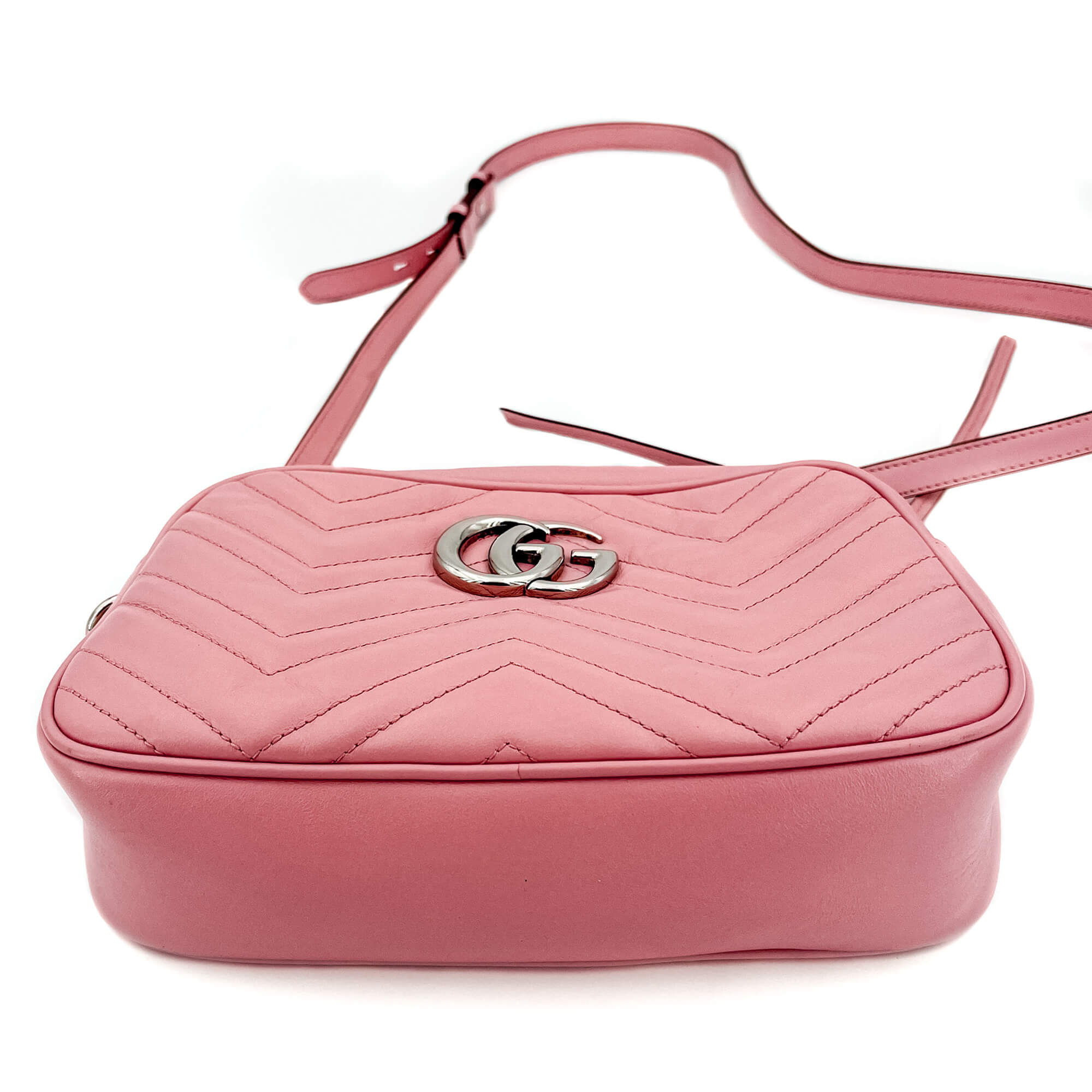 GG Light Pink Marmont Crossbody Bag MatelassÃƒÆ’Ã‚Â© Leather