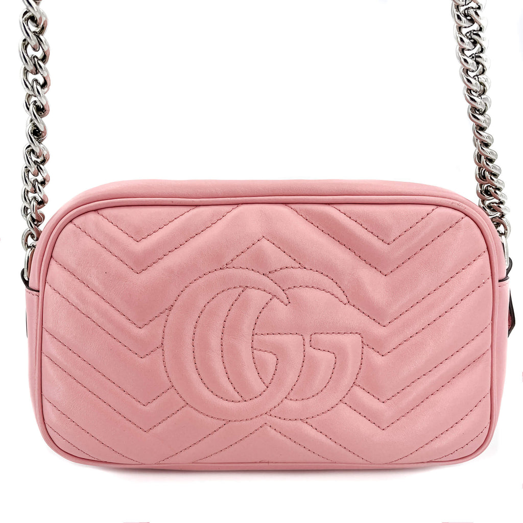 GG Light Pink Marmont Crossbody Bag MatelassÃƒÆ’Ã‚Â© Leather