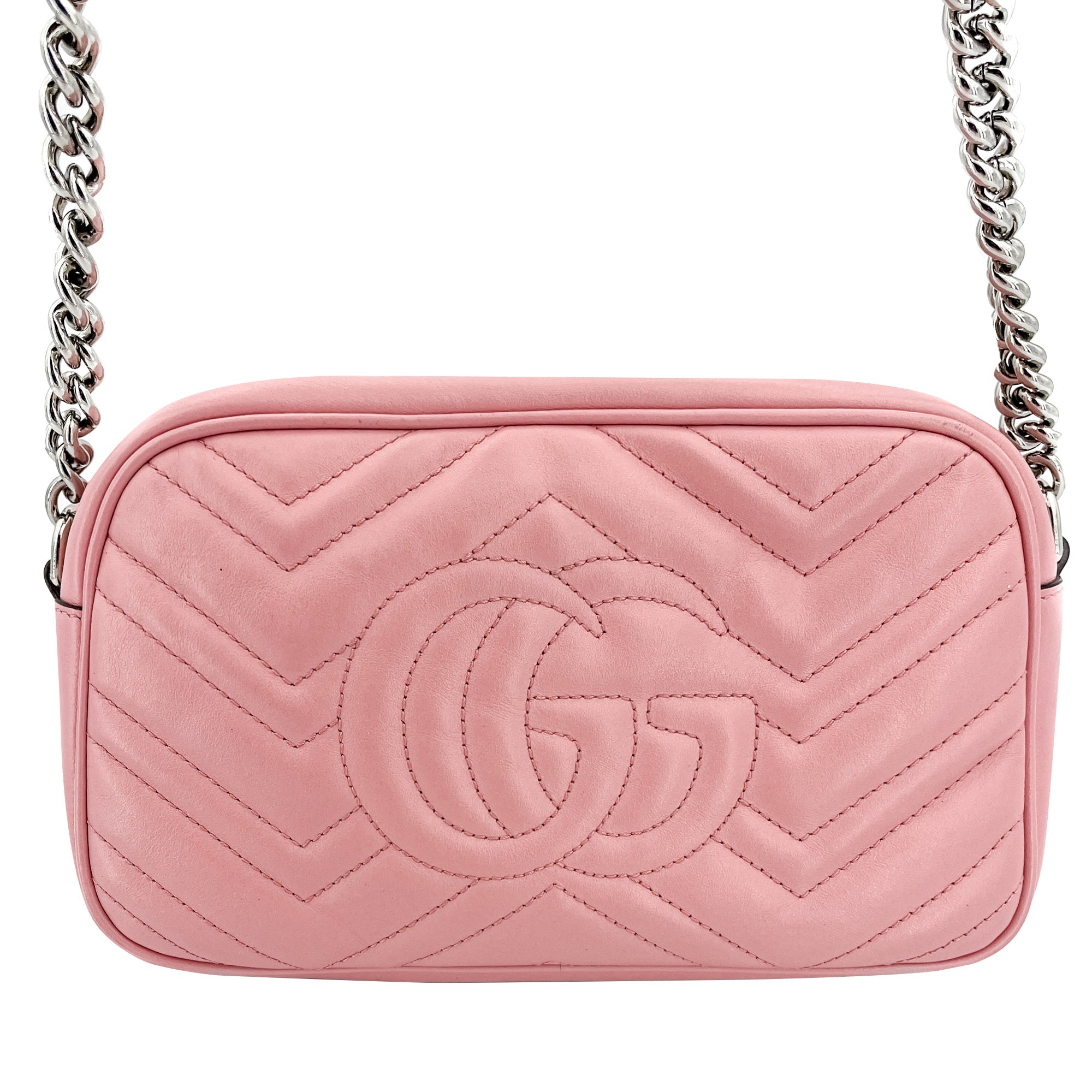 GG Light Pink Marmont Crossbody Bag MatelassÃƒÆ’Ã‚Â© Leather
