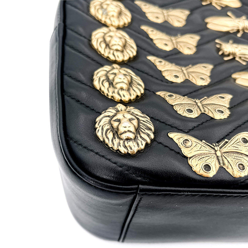 GG Marmont Animal Studs black leatherBackpack