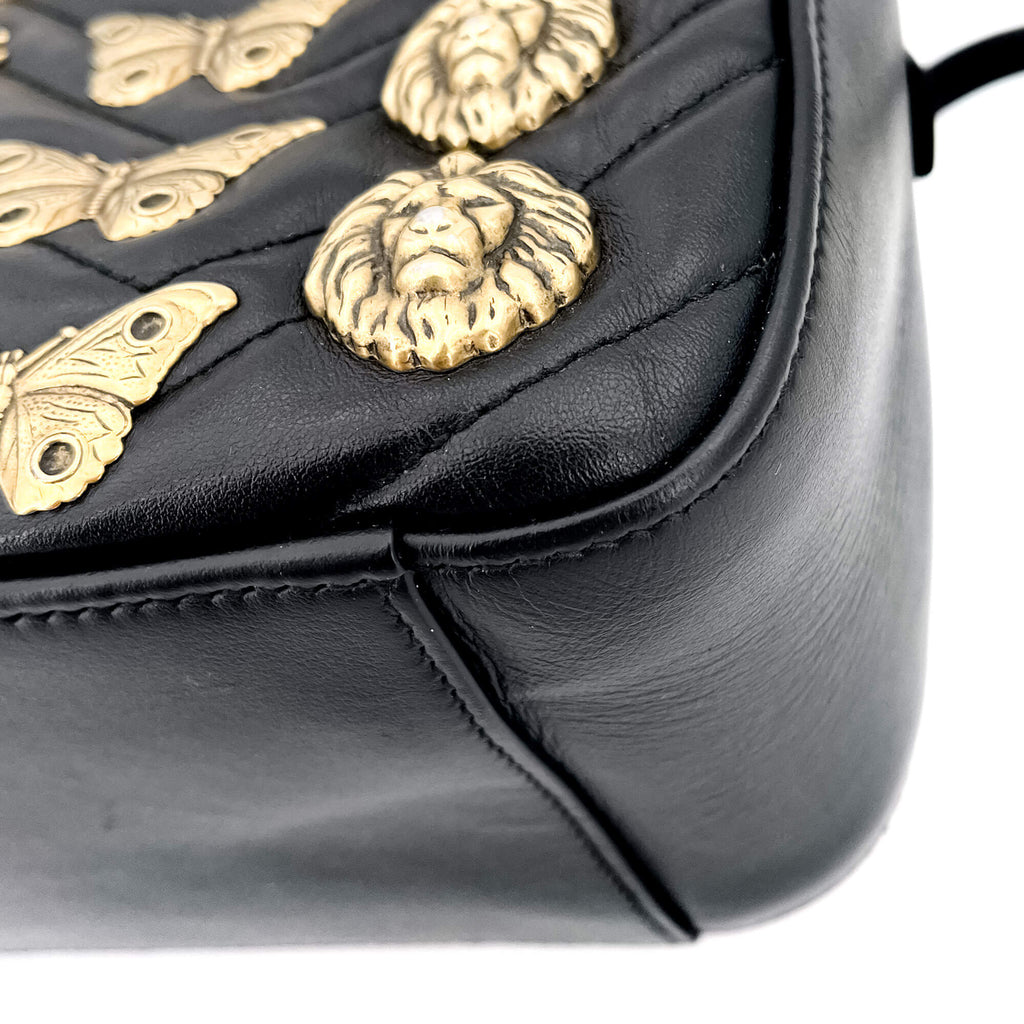 GG Marmont Animal Studs black leatherBackpack