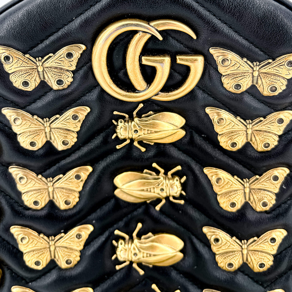 GG Marmont Animal Studs black leatherBackpack