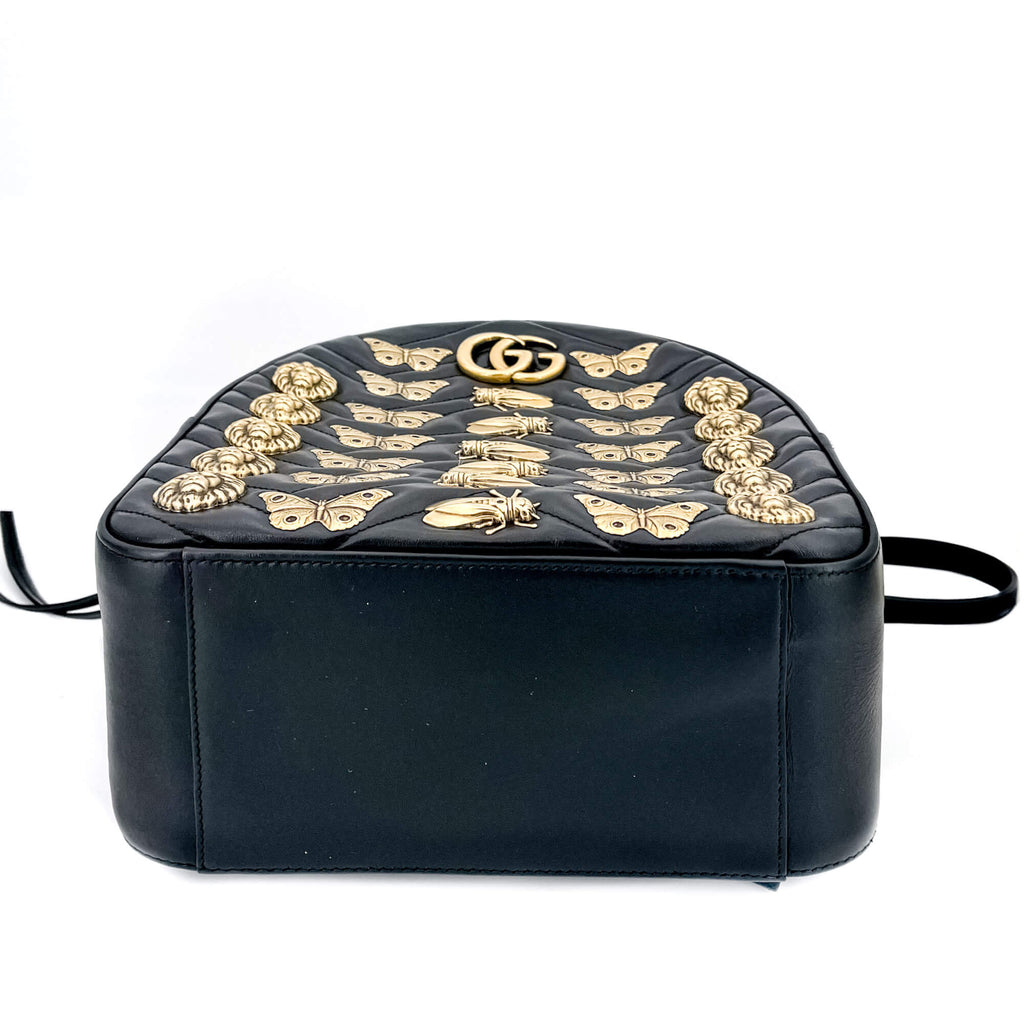 GG Marmont Animal Studs black leatherBackpack