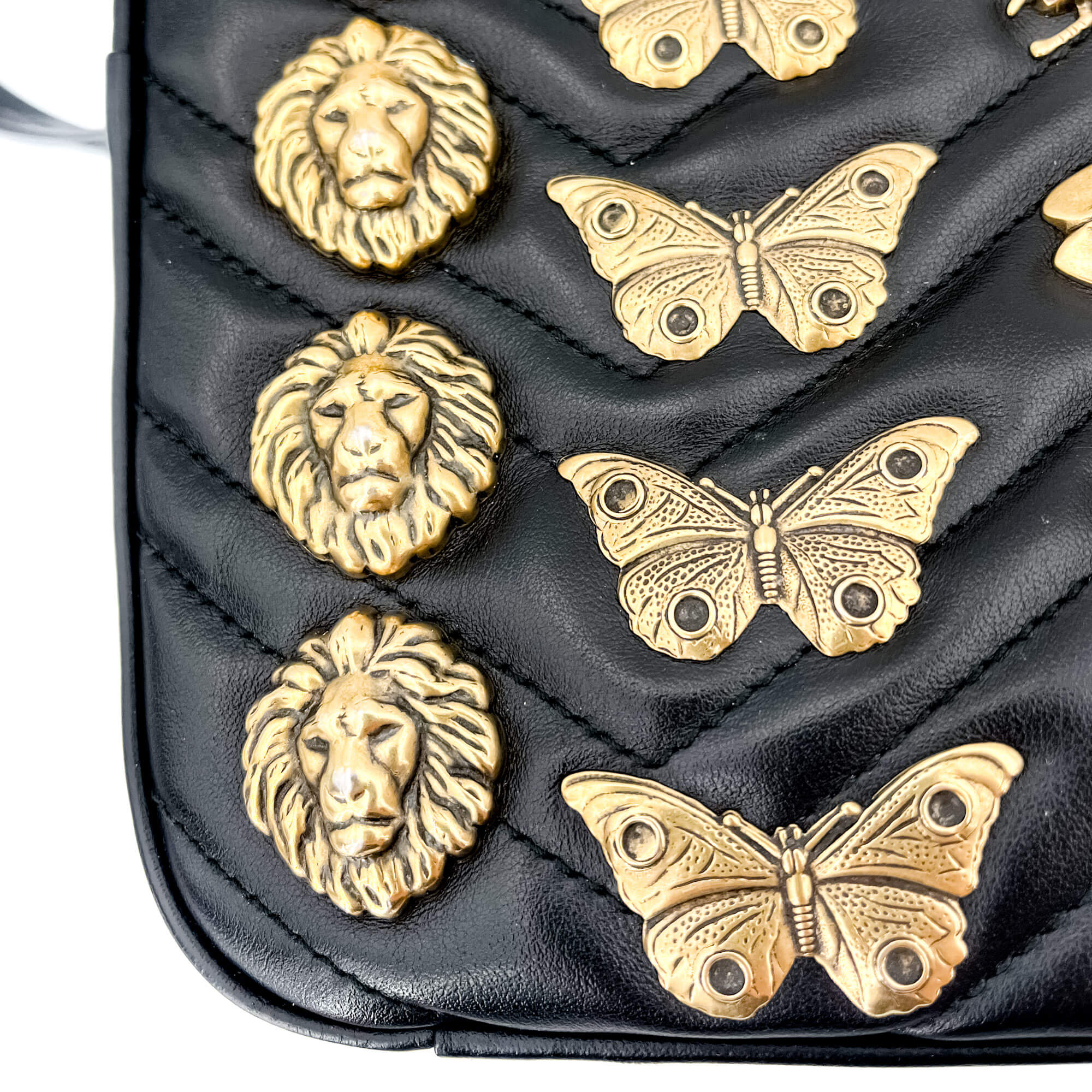 GG Marmont Animal Studs black leatherBackpack