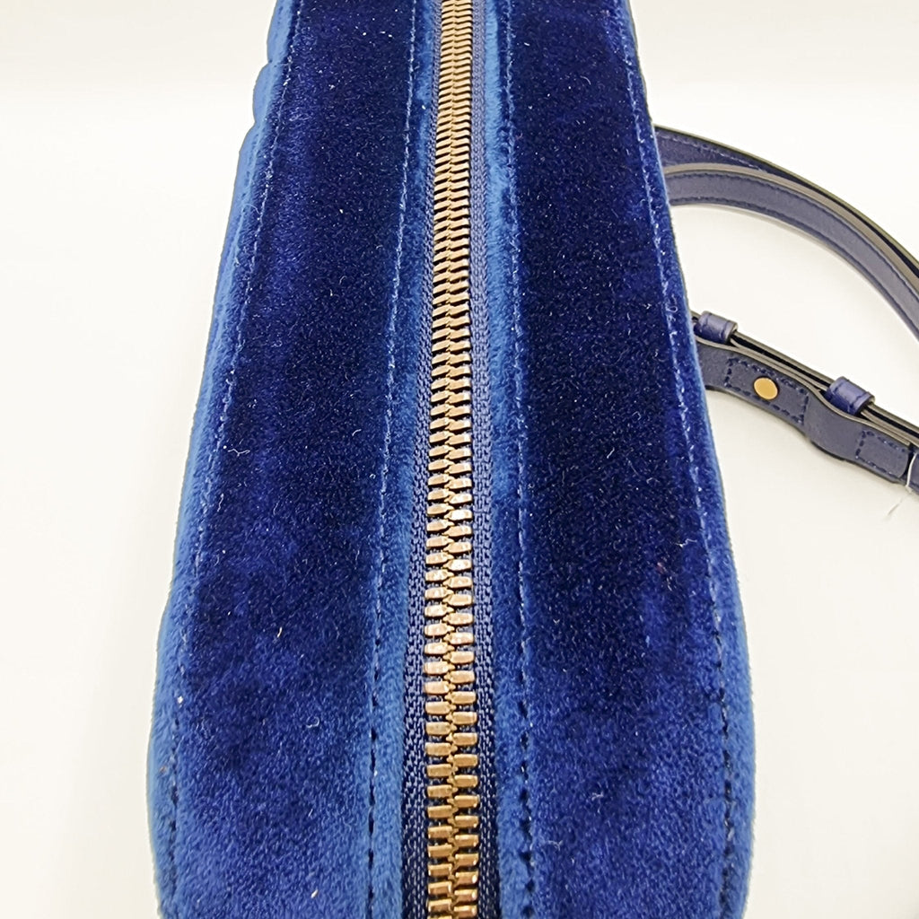 GG Marmont Blue Suede Small MatelassÃƒÆ’Ã‚Â© Shoulder Bag