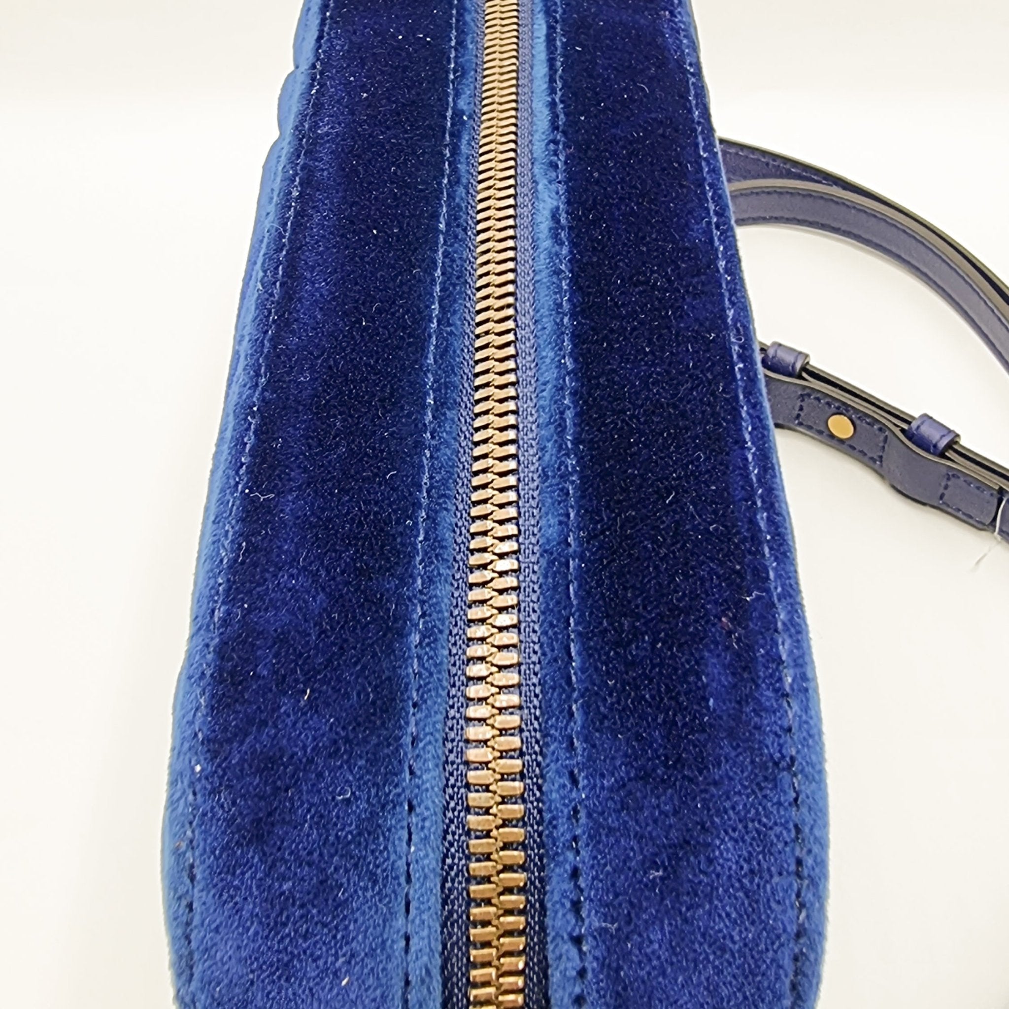GG Marmont Blue Suede Small MatelassÃƒÆ’Ã‚Â© Shoulder Bag