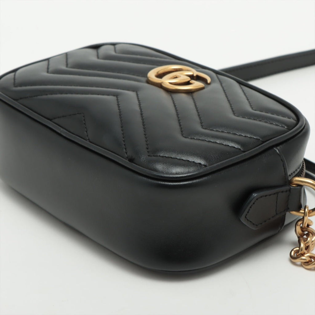 GG Marmont Chain Bag Black Leather