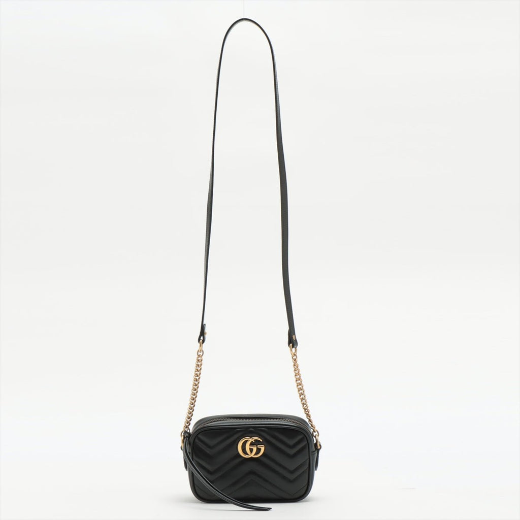 GG Marmont Chain Bag Black Leather