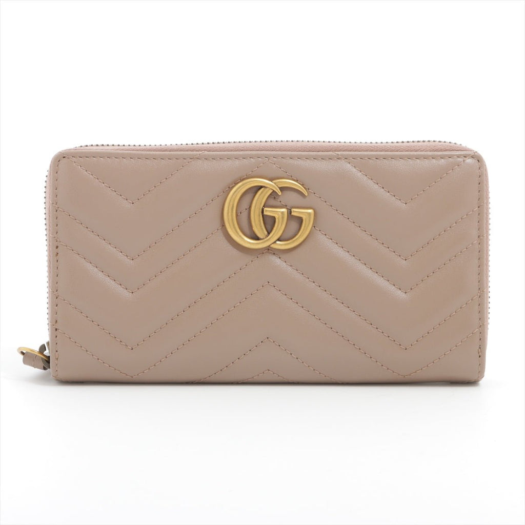 GG Marmont Continental Leather Pink Wallet