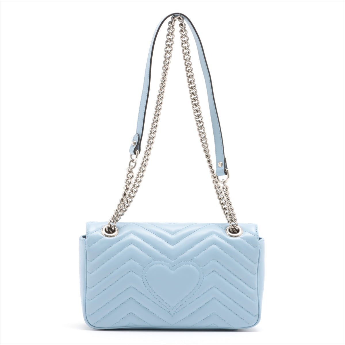 GG Marmont Leather Chain Shoulder Bag Azure